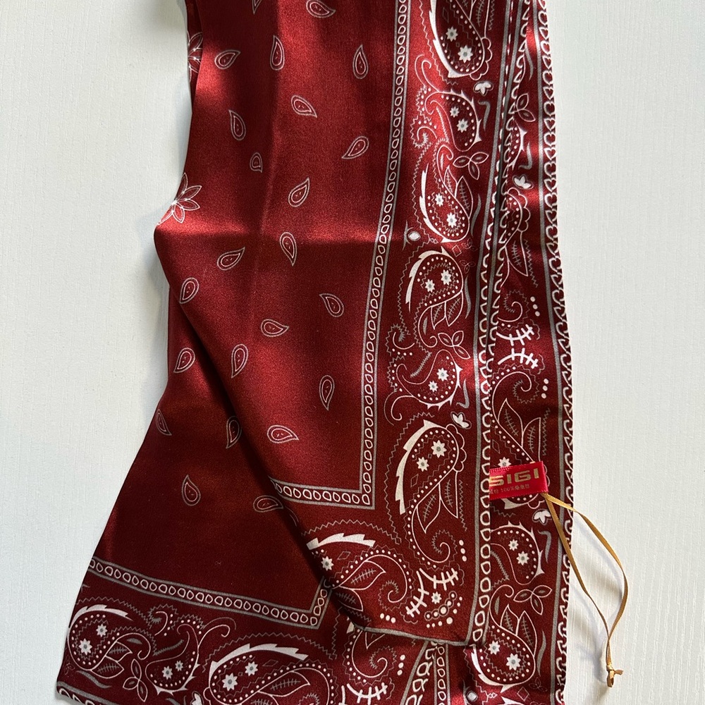 Red Paisley Silk Scarf